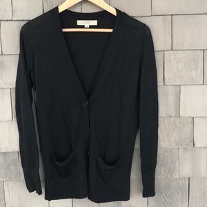LOFT Black Button Down Cardigan